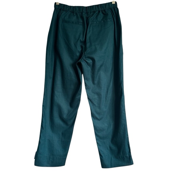 Banana Republic Factory Linen Blend Dark Teal Tapered Trousers Size Small - Picture 3 of 12